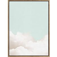 SIGNWIN Framed Canvas Wall Art Green Blue Gradient Sky Nature Clouds Photography Modern Art Contemporary Relax/Calm for Living Room, Bedroom, Office - 16