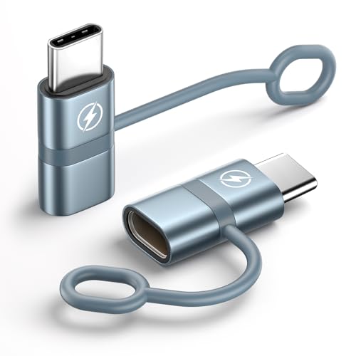 BLITEZZ 2個セットライトニング タイプc 変換アダプタ 36W PD急速充電 Lightning USB-C 変換アダプタアルミ, 合金外装 シリコンバンド設計のTypec Lightning コンバーター対応iPhone 16/15シリーズ,iP