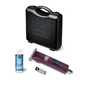 Andis 23330 professional agc super 2 speed horse clipper with detachable blade  cool  quiet running design  includes ultra edge size t 84 blade for complete horse grooming  burgundy   cucciolini doodles