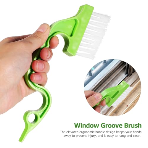 Image of 4 Pcs Window Track Cleaning Tools Set - Crevice Brushes for Efficient Cleaning of Window Grooves and Tight Spaces, Durable and Easy to Use