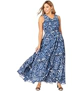 Jessica London Women's Plus Size Georgette Flyaway Maxi Dress