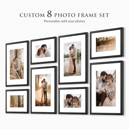 Image of Custom Personalized Photo Collage Framed Wall Art Painting Frames Set | Family Picture Frame Wall Decor Artwork for Living Room Bedroom | A3 + A4 Frame Combo Gallery Style | Personalized Home Decor Gift