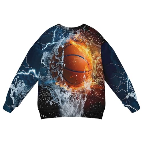 Basketball Sweatshirt Boys Fleece Lined Pullover Toddler Crewneck Spring Long Sleeve Tops2