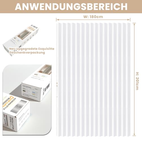 JILRON 100% Blickdichter Türvorhang – Faltbares Akordion-Design mit Magnetverschluss & Klebemontage ohne Bohren, inkl. Schiene – Für Terrassentüren oder Glastüren, Weiß, 201x180 cm