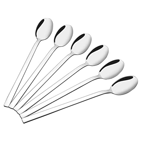 Afromy Set of 12 Stainless Steel Long Handle Spoons, Iced Tea Spoon Mixing Spoon Cover