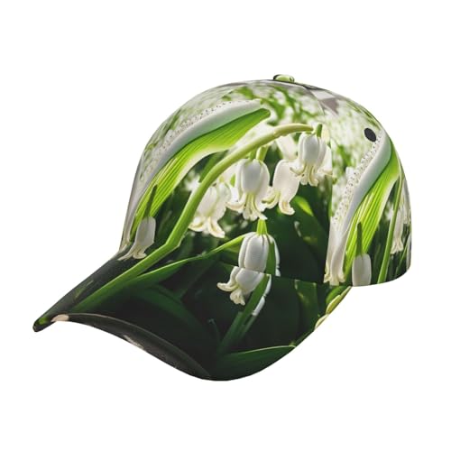 Rich&Rabbit Gorra de béisbol con estampado de orquídea de campana, accesorio de moda con estampado completo, se ajusta para adaptarse a la mayoría, para hombres y mujeres, color negro, Negro -, talla