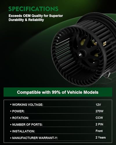 Image of HVAC Heater Blower Motor with Fan Cage for:-Ford Focus 2000 2001 2002 2003 2004 2005 2006 2007 Transit Connect 2010 2011 2012 2013, A /C Heater Blower Motor OE# 700105 YS4Z-19805AB YS4Z19805AB