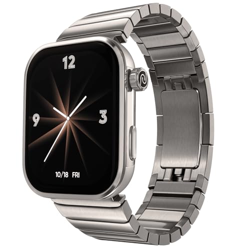 Noise Pro 6 Max Smart Watch:Intelligent AI, Endless AI Watch Faces, AI Companion, 1.96 AMOLED, Stainless Steel Build, Built-in GPS, 5 ATM, EN2 Processor, for iOS & Android(Pure Titanium)