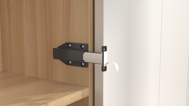 Touch Latch Jiayi Heavy Duty Push Open Cabinet Hardware Magnetic Push Spring Latch for Large Door Release Latch Pop up Hidden Door Catch Cabinet Magnets Push Close for Cupboard Drawer (Black, 2 Pack)