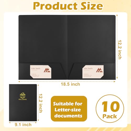 10 Pieces Real Estate Document Folder with Business Card Letter Size Real Estate Agent Twin Pocket Folders Estate Planning Folder with Pockets for Real Estate Agent Supplies - Image 2