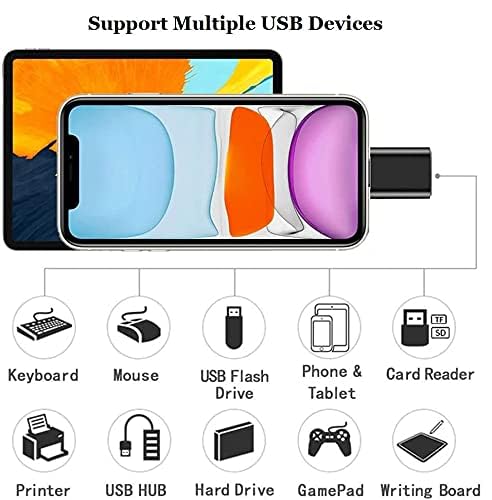 Image of USB OTG for iPhone /ipad, Lightning OTG Pendrive Adapter Compatible with I-OS and Later, USB Female Support Connect USB Flash Drive, Keyboard, Mouse