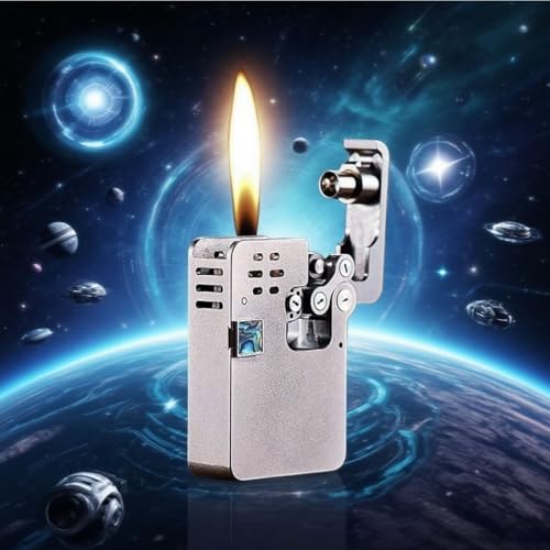 Encendedor de queroseno retro mecánico un botón negro miniatura 5