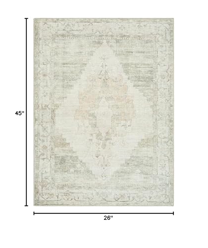 Tapete decorativo Livabliss Luca Medallion oliva 2'2" x 3'9" miniatura 2