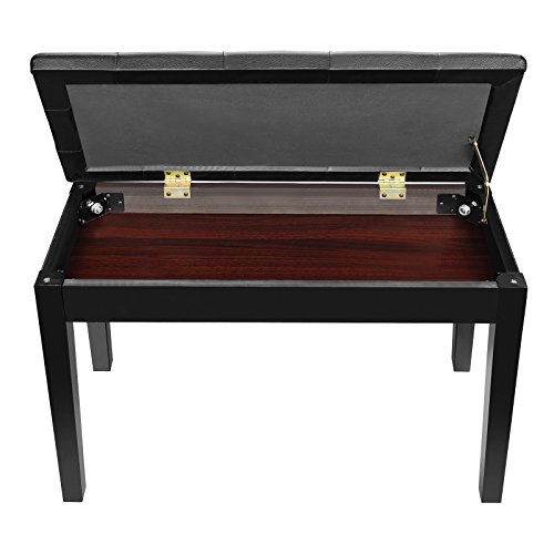 LAGRIMA Wooden Keyboard Piano Bench Stool with Storage for Beginner Black - Thumbnail 7