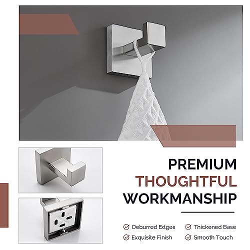 Angle Simple Bathroom Towel Hook Brushed Nickel, Sus304 Stainless Steel Hand Towel Rack, Square Coat Robe Hook, Wall Mount #TOP6