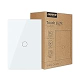 LIVOLO Light Switch, Tempered Glass Panel Touch Light Switch 1 Gang 2 Way with Indicator Light,US Standard Modern Wall Touch Switch VL-C501S-11