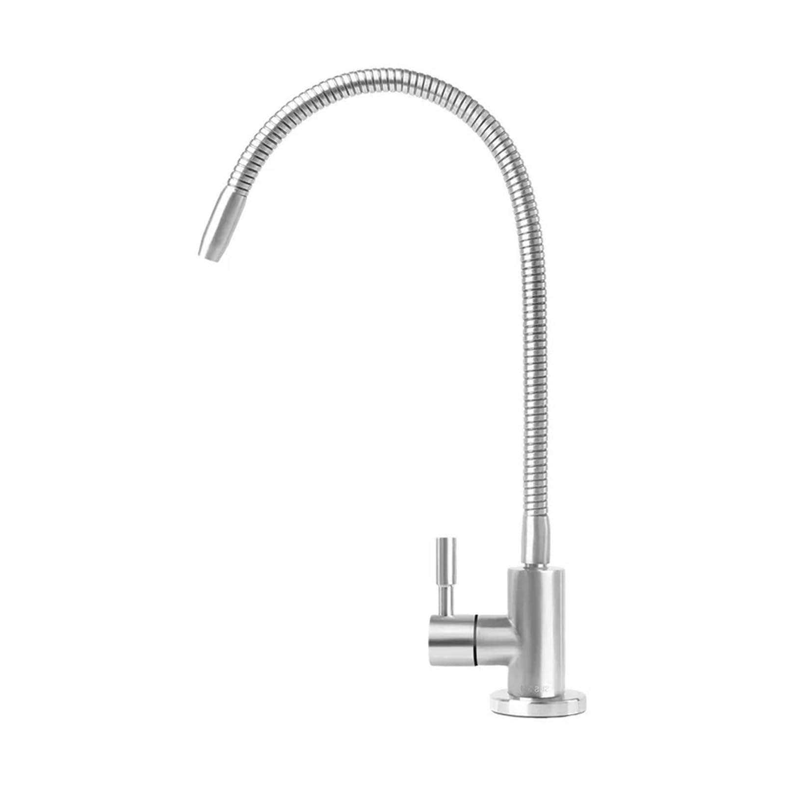 BNGDFDGH Quick Connector Universal Gooseneck Faucet Reverse Osmosis Drinking Stainless Steel 1/4“