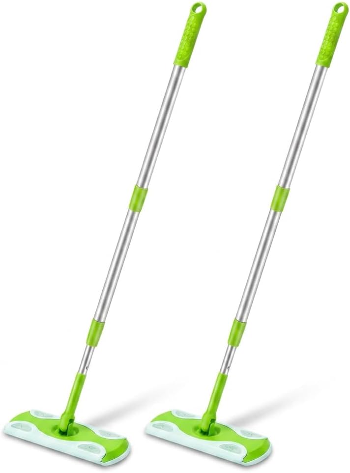 2-Pack Extendable Mop Handle Compatible with Swiffer Dry & Wet Mops -Aluminum Telescopic Replacement Handle for Swiffer Wet & Dry Mopping, Easy Install (Green)