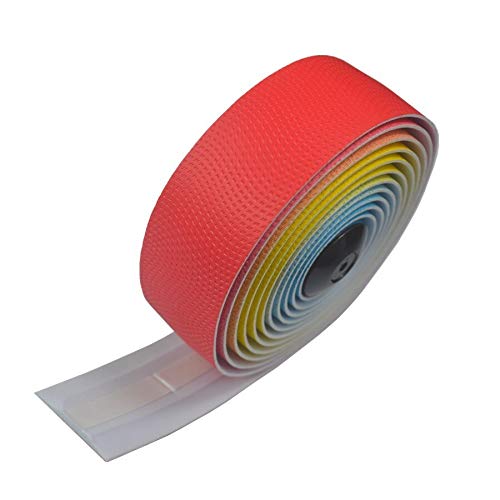 YFCTLM Lenker Lenkerband Rennrad Tapes Fahrrad Cork Lenkerband Wrap 2 Bar Stecker Fahrradzubehör Gradient Fahrradlenkerbänder Regenbogen 