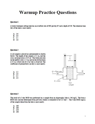 Water Resources And Environmental Depth Pe Civil Engineering Exams - Two Full Exams With Solutions #TOP2