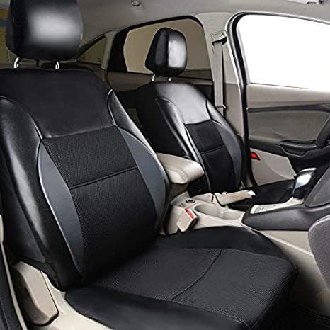 Ensembles de Housses Siège Voiture pour A-Barth Punto/Punto Evo/Punto Supersport 2011-2014,Respirant Anti-dérapant ImperméAble Cuir Couvre Siege,Protege Siege Voiture Housses,A/Black