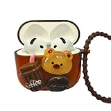 SURANBULI for AirPods 4 Case 3D | Cute AirPods 4th Generation Case (Model A3058/A3059) |3D Brown Bear Design for iPod Air pods 4 Cases with Keychain | Airpods Cases Gen 4 for Man Women(Brown)