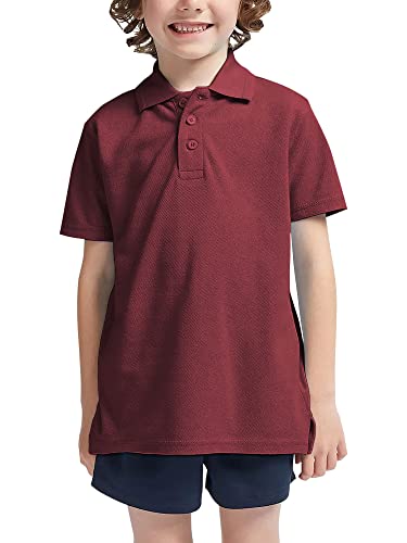 Image of Hat and Beyond Youth Polo Shirts Uniform Plain Button Short Sleeves Boys Girls Casual Kids
