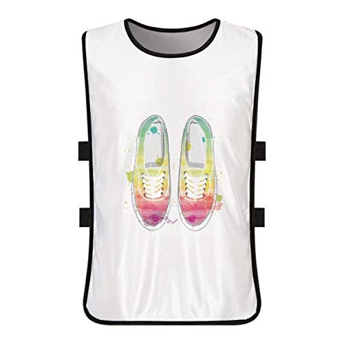 DIYthinker Colorful Hand Painted Canvas Shoes Pattern White Training Vest Jerseys Shirt Cloth