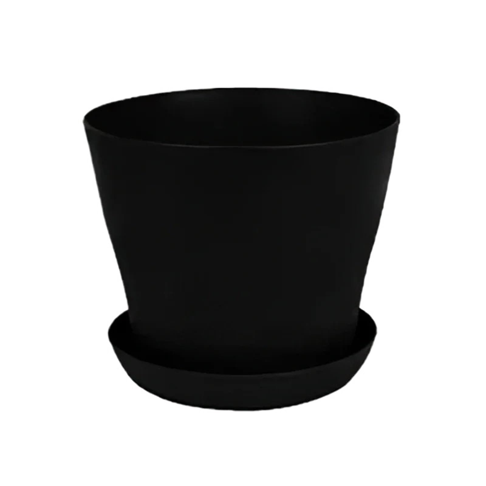 WLIHDB 1Pcs Flower Planter Pots Round Succulents Plant Pot With Tray Garden Indoor Bonsai Balcony Decor Горшок Для Цветов for Seeds Seedling(Black)