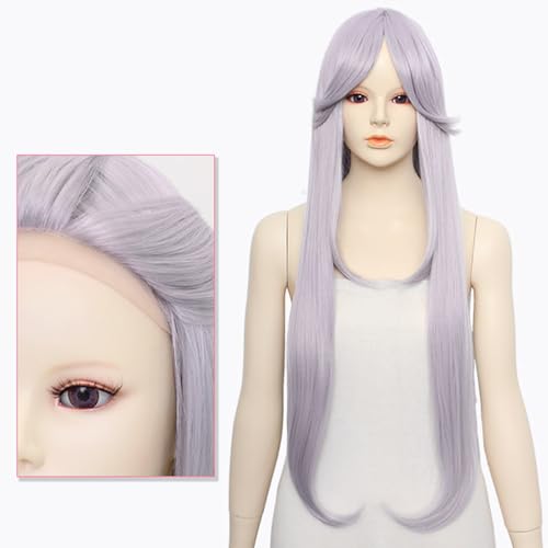 airily(エアリー) フロントレースエンジェルストレート モーヴシルバー |コスプレ ウィッグ ロング 耐熱 フ...