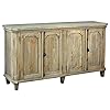 Sunset trading cottage 71 panel door credenza driftwood brown solid wood fully assembled cabinet sideboard  urban country home decor