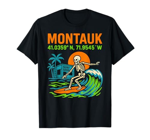 Montauk Surfing Montauk coordonne Vintage Mens Beach Life T-Shirt