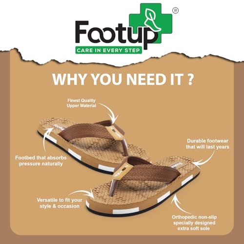 Image of Men's Orthopedic Comfort Flip Flops with Soft Fabric Straps | Cushioned Anti-Skid Footbed Slippers for Men | Lightweight Walking Flip Flops for Home, Outdoor, Indoor Use