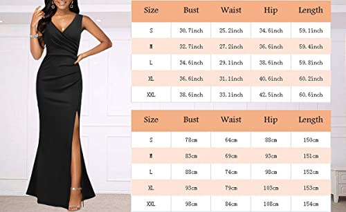 Formal Maxi Dresses For Women Sleeveless High Split Long Bodycon Party High Waist Dresses(X-Large.5456 Newblack) #TOP3