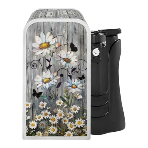 Fuojuvelie Wood Daisy Can Opener Cover Reuseable Can Opener Dust Cover Multi-functional Small Kitchen Applicance Cover Easy to Store Fits Most Electric Automatic Can Openers Cover