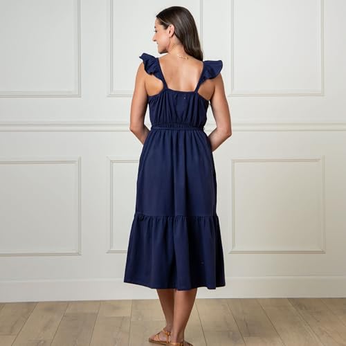 Hope & Henry Women's Short Sleeve Tie-Front Knit Dress3