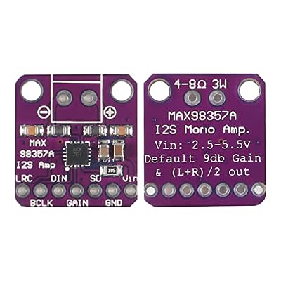 2PCS MAX98357 I2S Audio Amplifier Module, I2S 3W Class D Filterless Amplifier Breakout Audio Board for ESP32