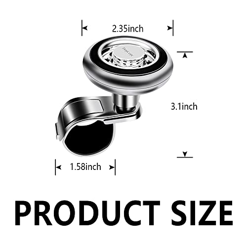 Universal Steering Wheel Knob - Free Up One Hand,More Comfor On Drives Wheel Accessories-With 360°Rotation Non-Slip Steering Wheel Booster Ball Steering Wheel Buddy (Black) #TOP1