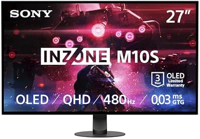 Sony INZONE M10S 27” 1440p 480Hz OLED Gaming Monitor with Low Profile Stand