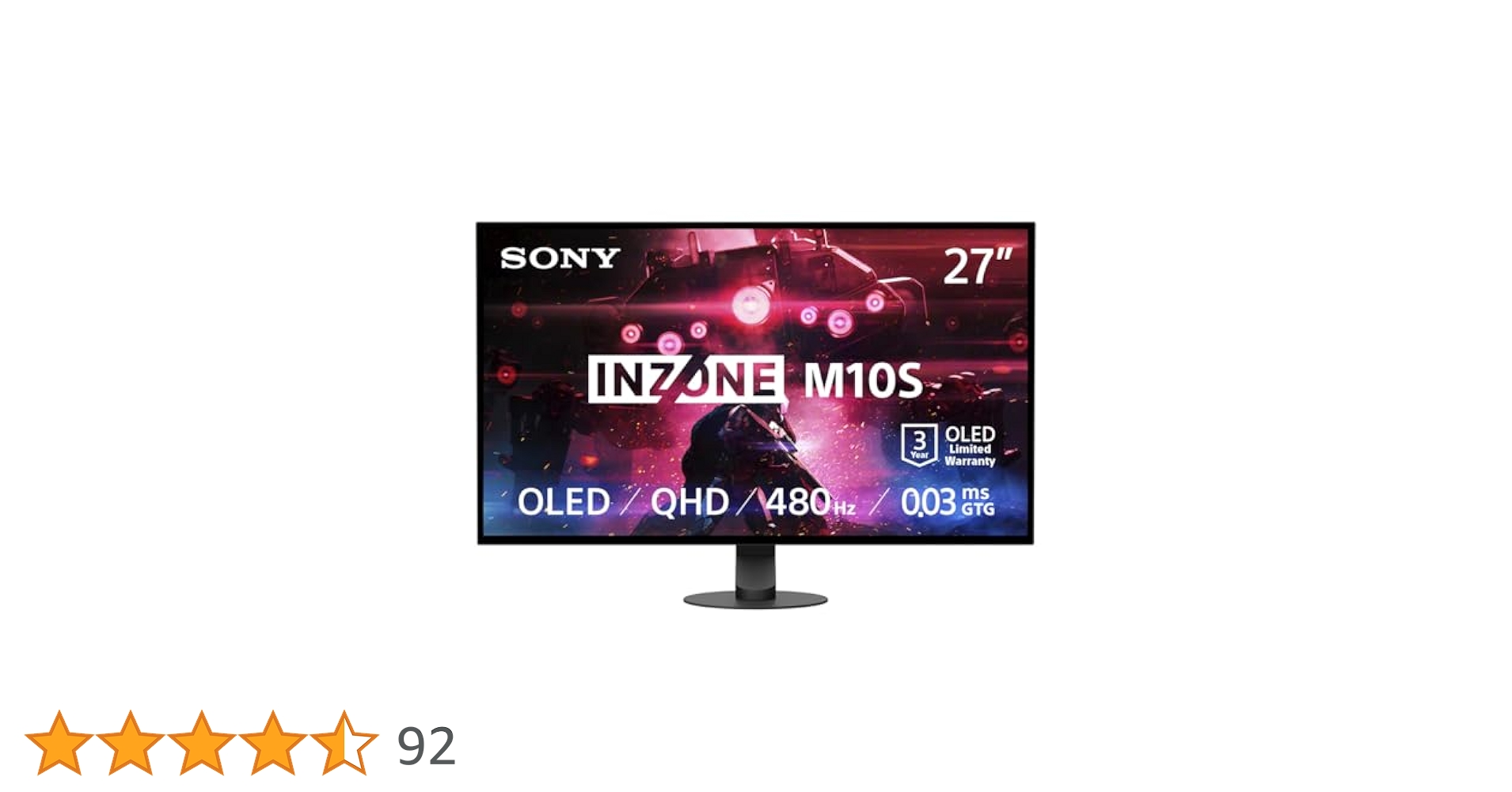 Sony INZONE M10S 27” OLED QHD (2560x1440) 480Hz 0.03ms GTG