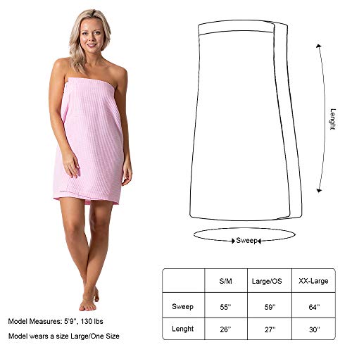 Image of Turkish Linen Women's Waffle Spa Body Wrap with Adjustable Closure