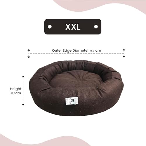 Image of XXL Size Dog Bed for Large Size Dogs and cat Bed Velvet Fabric Color Full Brown Anti Skid Bottom Washable Export Quality Big Pet Bed