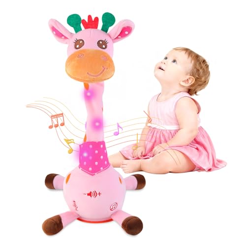 LLUKEME Dancing Giraffe Stuffed Animal Baby Toys Singing Song Toddlers Toy Repeats What You Say Glowing Musical Toy for Baby Birthday Gift (Pink Giraffe) LLUKEME Dancing Giraffe Stuffed Animal Baby Toys Singing Song Toddlers Toy Repeats What You Say Glowing Musical Toy for Baby Birthday Gift (Pink Giraffe)