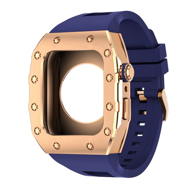 Bracelet Apple Watch silicone et boîtier métal mod kit 45mm 44mm