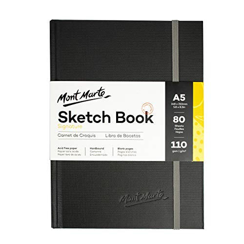 Cuaderno Dibujo A5 Royal & Langnickel Negro A4), Cartucho Dibujo Papel Artista Sketch Libro Pad Casebound 110 Gsm 220 Páginas (21.6 Cm X 27.9 Cm Cuaderno De Dibujo A5