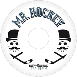Ruedas Patines Hockey Linea Base London Base-Rodillo Interiores Mr. Hockey Pro | Pack de 4 | Dureza 74A | Agarre Fuerte | Blanco | Apto para Todas Las Marcas estándar en línea | 59 mm, Unisex