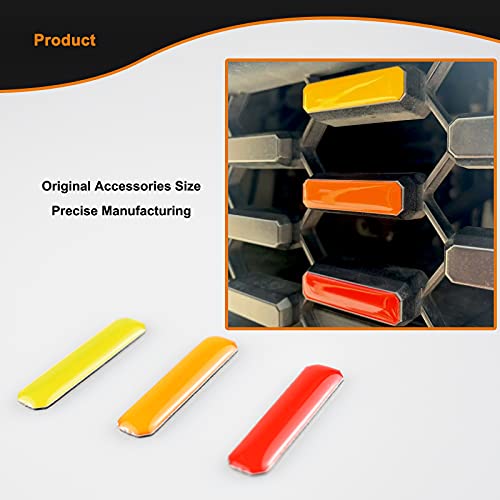 Image of Boigoo 3-Color Stripe Grille Emblem Badge Sticker Yellow /Orange /Red