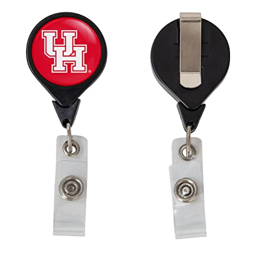 Desert Cactus University of Houston Retractable Badge Holder Cougars UH ID Reel with Ticket Clip for Lanyard, Work, School & Office Access