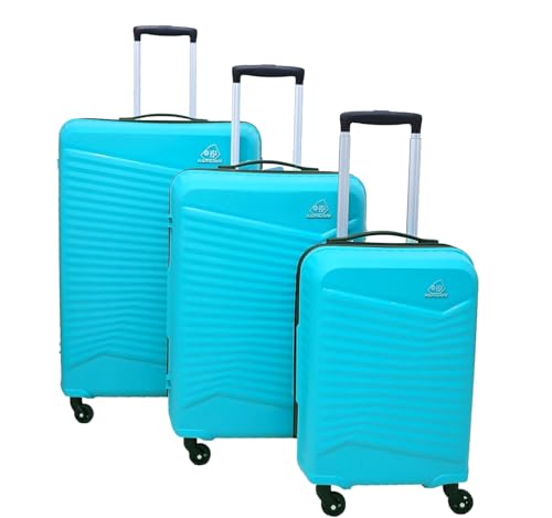 Image of American Tourister Kamiliant Set of 3 Trolley Bags 55 cm, 68 cm and 79 cm Small, Medium and Large Hard-Sided Polypropylene 4 Wheeler Spinner Luggage (Teal)