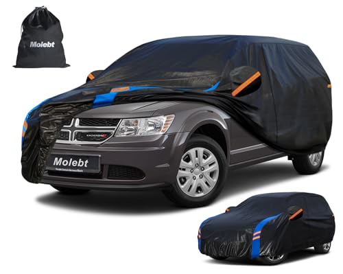Image of Custom Fit SUV Car Cover for Dodge Journey, Upgraded Waterproof All Weather Outdoor Auto Cover with Driver Door Zipper & Mirror Pockets, UV /Snow /Dust Protection